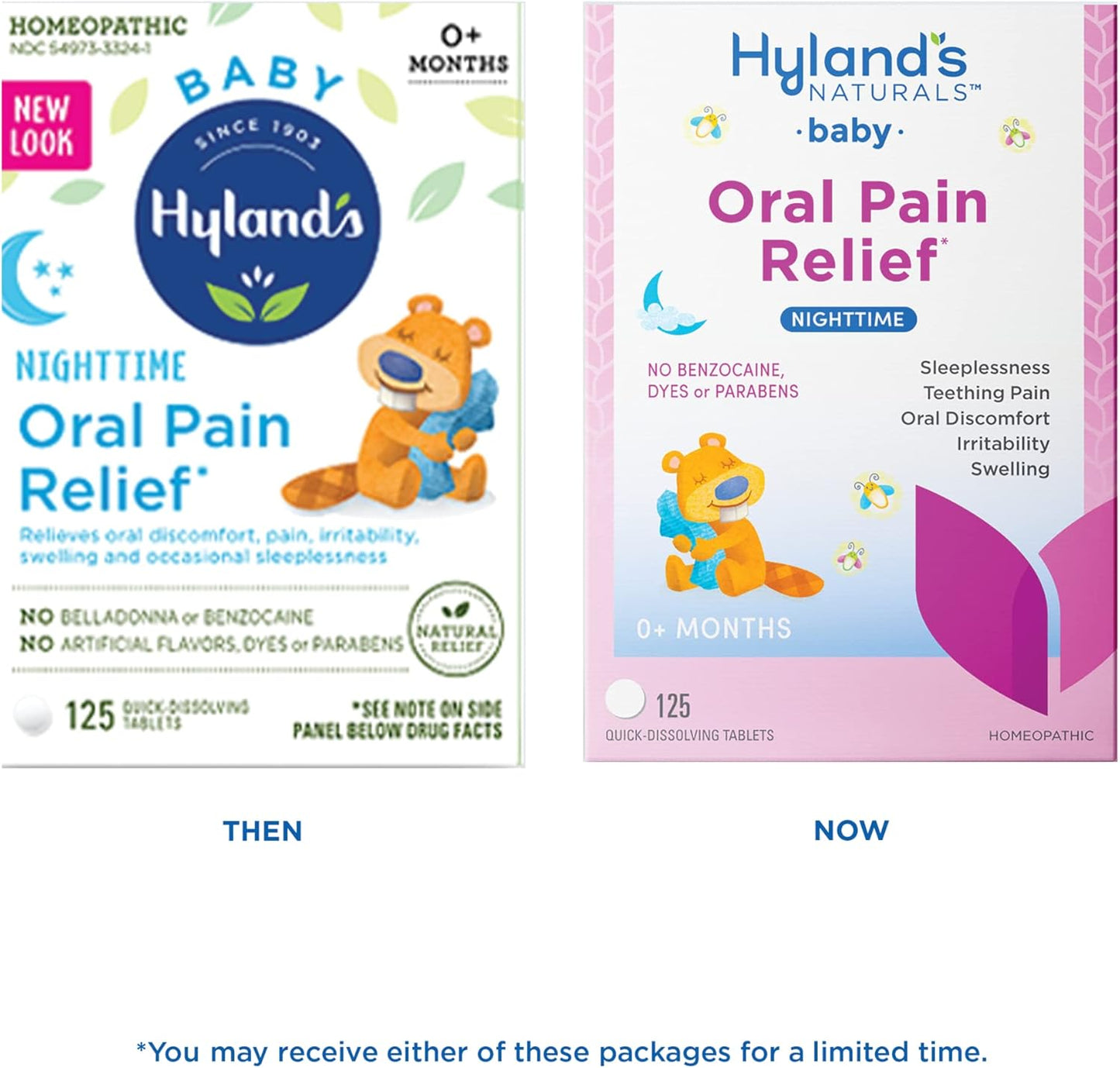 Hyland's Naturals Baby Nighttime Oral Pain Relief, 125 tablets