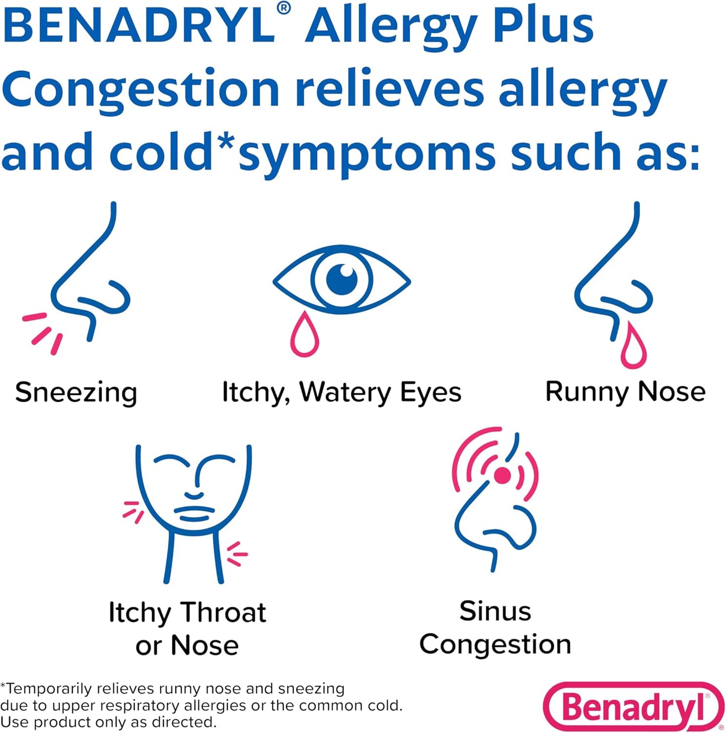 Benadryl Allergy Plus Congestion Ultratabs, 24 count