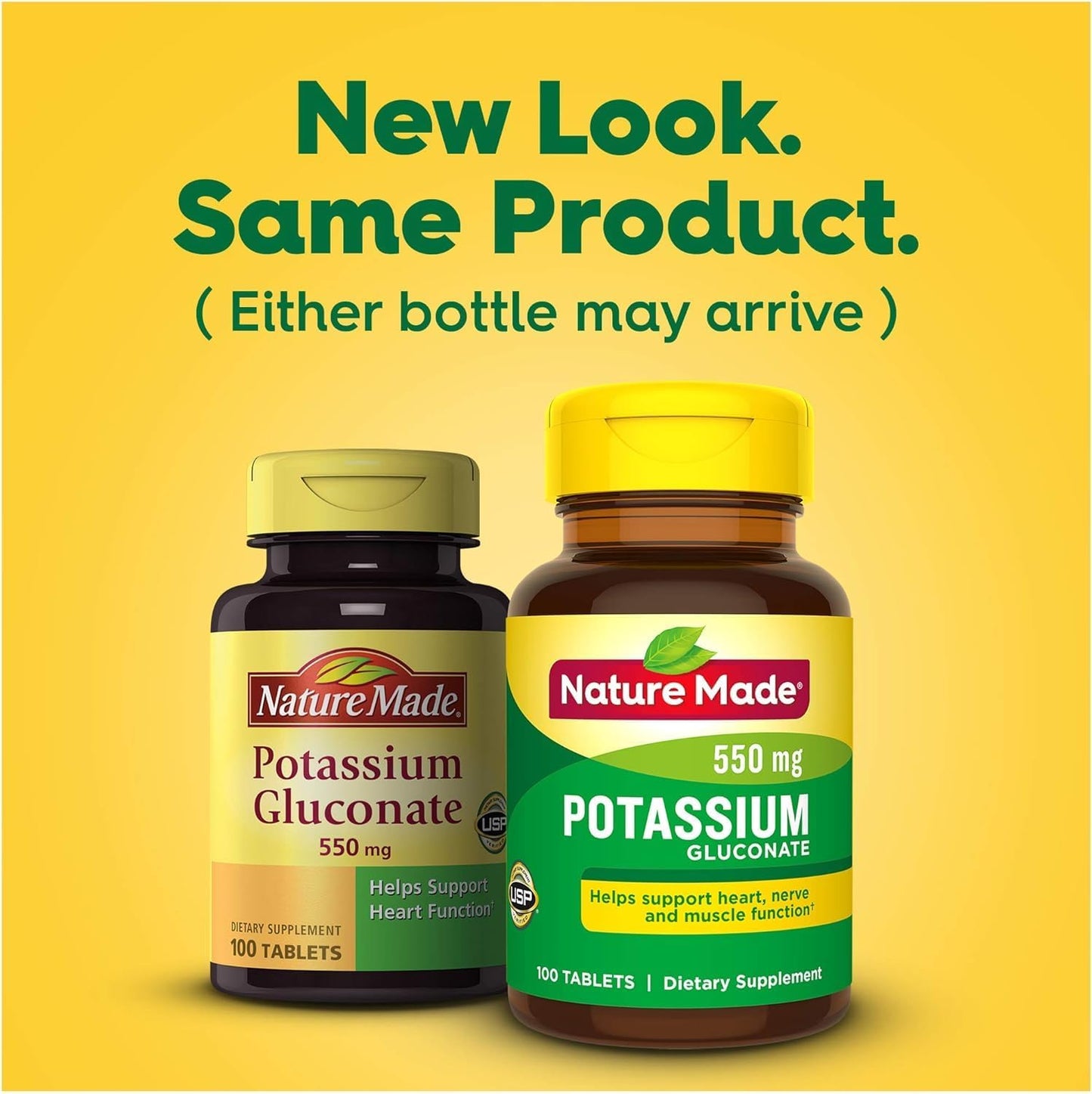Nature Made Potassium Gluconate 550 mg, 100 Tablets