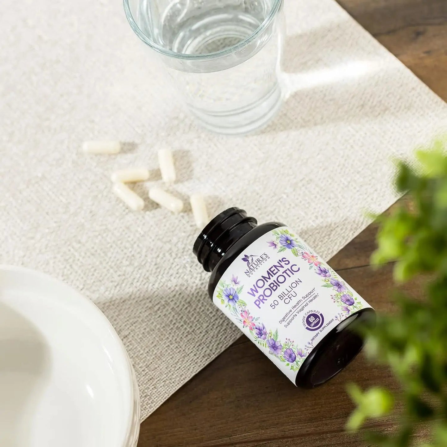 Nature's Nutrition Women's Probiotics 50 Billion CFU Guaranteed, Vegan Strains, Supports Women's Digestive, Immune, Vaginal, & Urinary Health, Delayed Release - 60 Capsules Nature's Nutrition