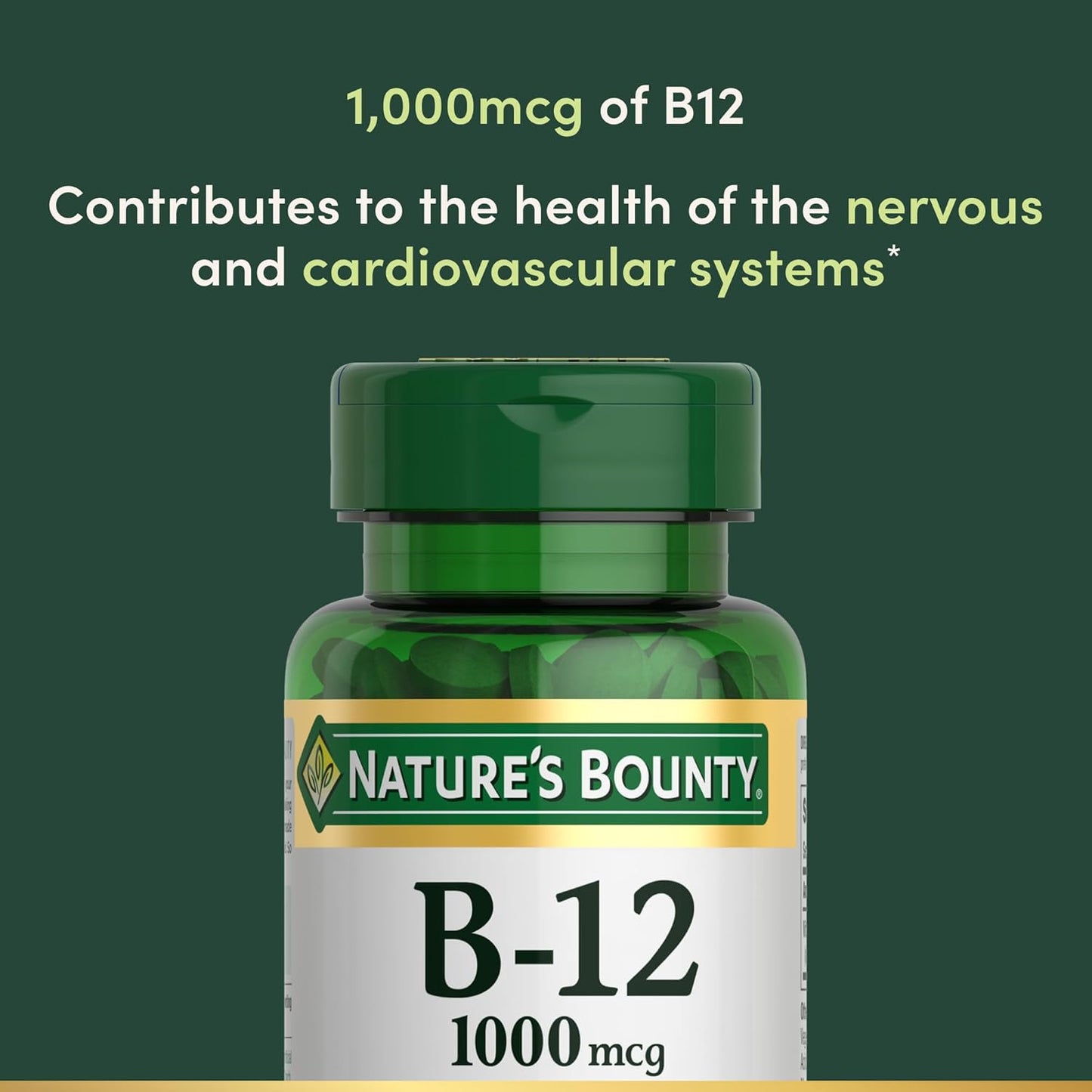 Nature's Bounty, Vitamin B-12, 1,000 mcg, 100 CoatedTablets