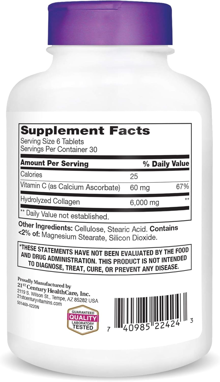 21st Century Super Collagen Plus Vitamin C Tablets, 180 Count 21st Century