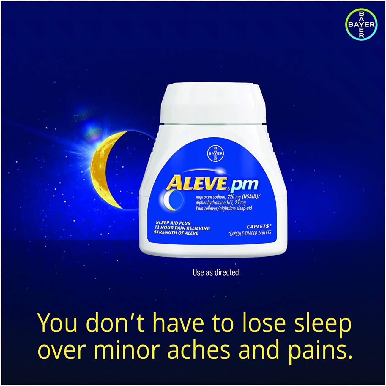 Aleve PM Relief and Nighttime Sleep Aid, Naproxen Sodium Caplets, 20 Count