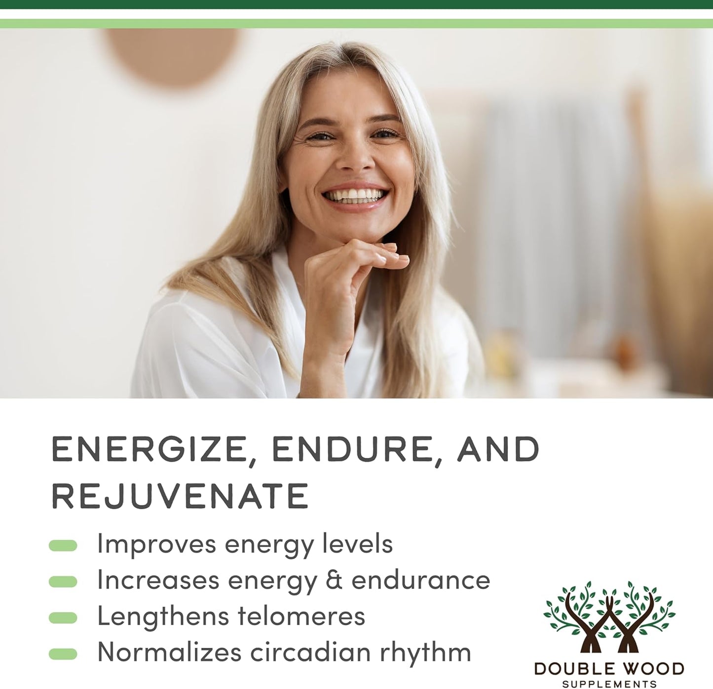 Double Wood NAD+ 500mg, 60 Capsules
