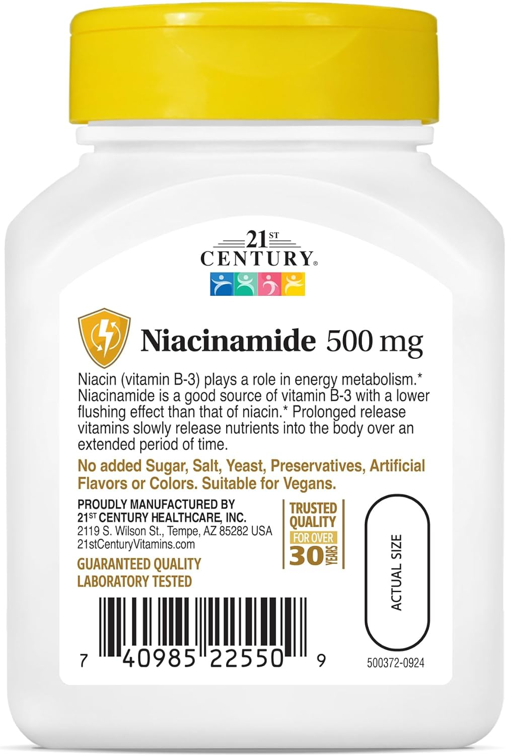 21st Century Niacinamide 500 mg Prolonged Release Tablets, 110 Count 21st Century
