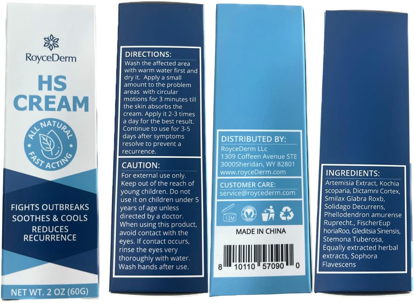 Roycederm Herpes Cream, Relief Cream for Herpes Suffers, Gentle Treatment for Sensitive Skin- 60g
