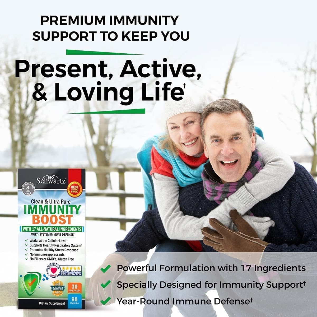 BioSchwartz Immune Support Supplement with Vitamin C - Natural Immune Defense Antioxidant Vitamins by BioSchwartz, 90 Capsules