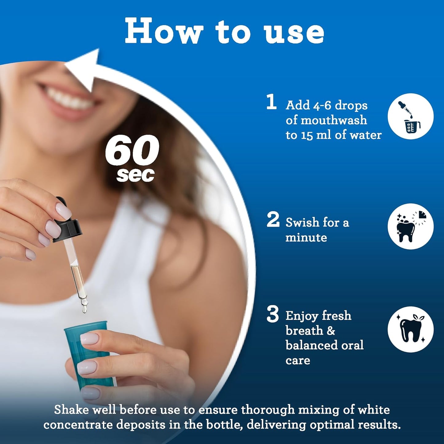GuruNanda Concentrated Mouthwash, Helps with Bad Breath, Promotes Teeth Whitening, Made with 100% Natural Essential Oils, 1 Bottle Equals 300 Rinse