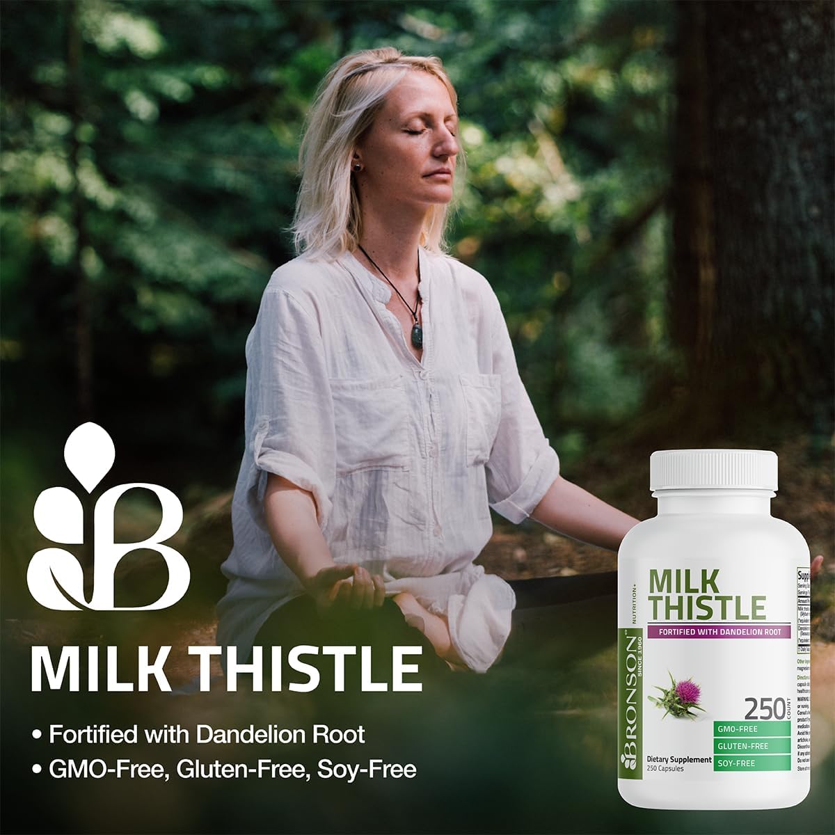 Bronson Milk Thistle 1000mg Silymarin Marianum & Dandelion Root Liver Health Support 120 Capsules