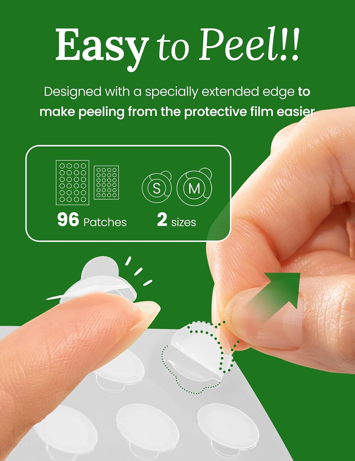 Troubless Invisible Pimple Spot Patch - Signature, Hydrocolloid Acne Patches for Face | Ultra Thin Acne Patches with Easy Peel Handle | Overnight Pimple Patches | Overnight Zitsticka | 2 Sizes, 96 Cou