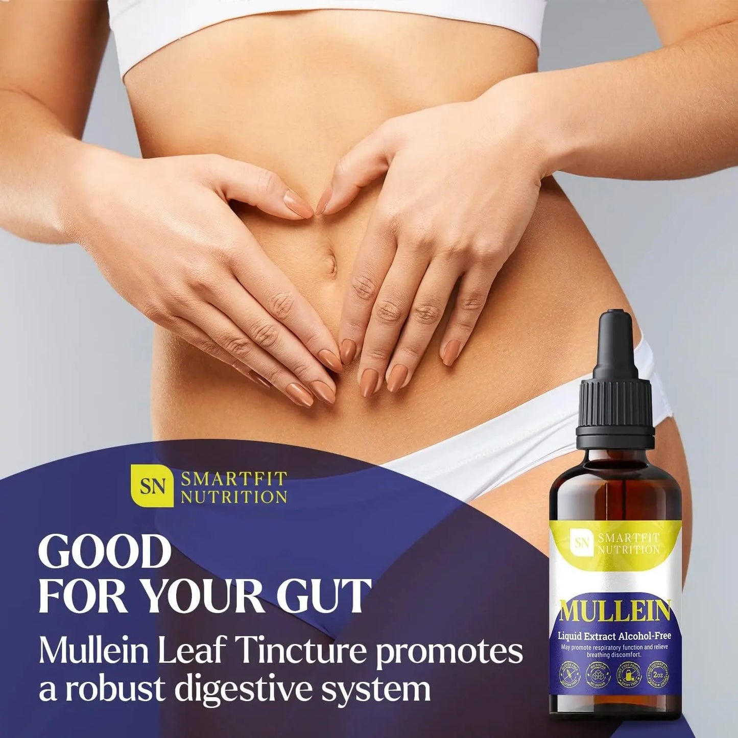 Mullein - Mullein Leaf Extract - Lung Cleanse - Mullein Drops - Organic Mullein Supplement for Respiratory System Support & Healthy Mucous Membranes - Verbascum Densiflorum for Quit Smoking Aid - 4 oz Smartfit Nutrition