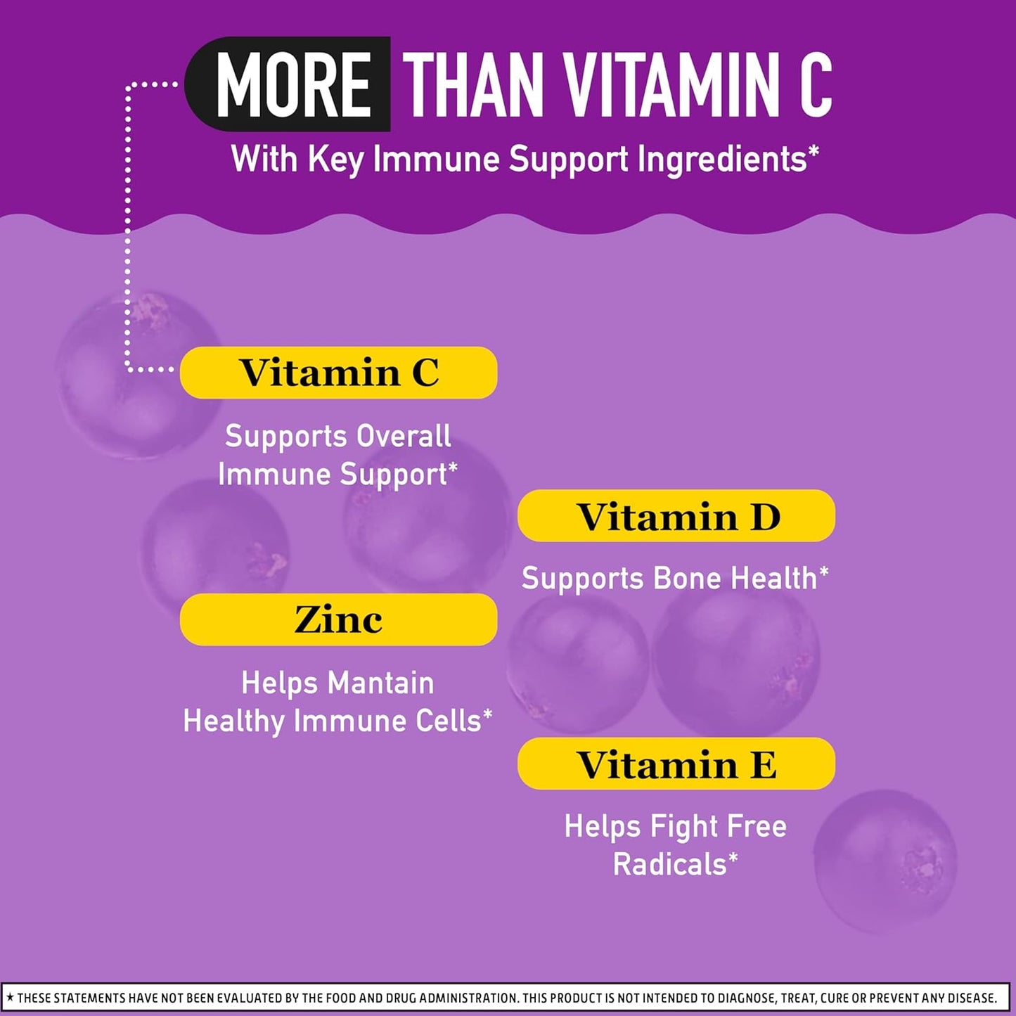 Airborne Elderberry + Zinc & Vitamin C Gummies For Adults, Immune Support Vitamin D & Zinc Gummies with Powerful Antioxidant Vitamins C D & E - 130 Gummies, Elderberry Flavor