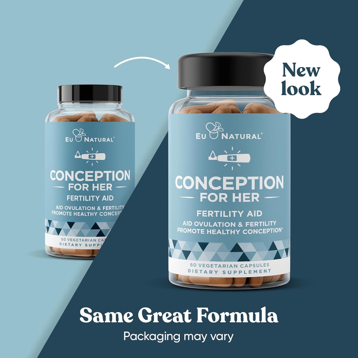 Conception Fertility Supplements for Women – Prenatal Vitamins – Promote Hormone Balance, Cycle Consistency, Aid Ovulation – Myo-Inositol, Folate, Folic Acid, Vitex, More – 60 Vegetarian Soft Capsules