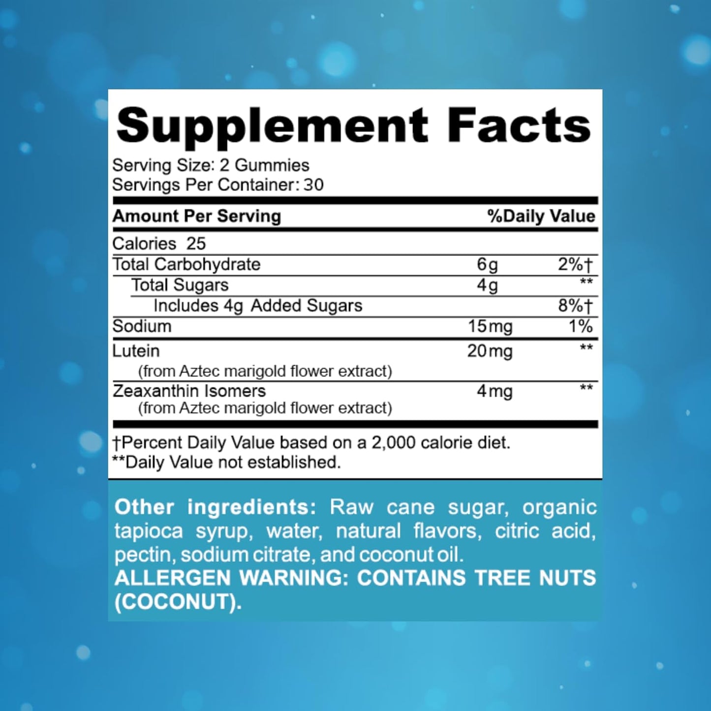 Focus Blue Light Supplement | Lutein and Zeaxanthin Supplement for Eye Health and Blue Light Protection | 60 Count Mango Flavored Gummy, 30 Day Supply | Reduces Eye Strain from Digital Devices