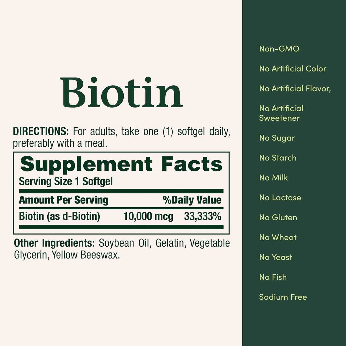 Nature’s Bounty Biotin 10,000 mcg, 120 Rapid Release Softgels Nature's Bounty