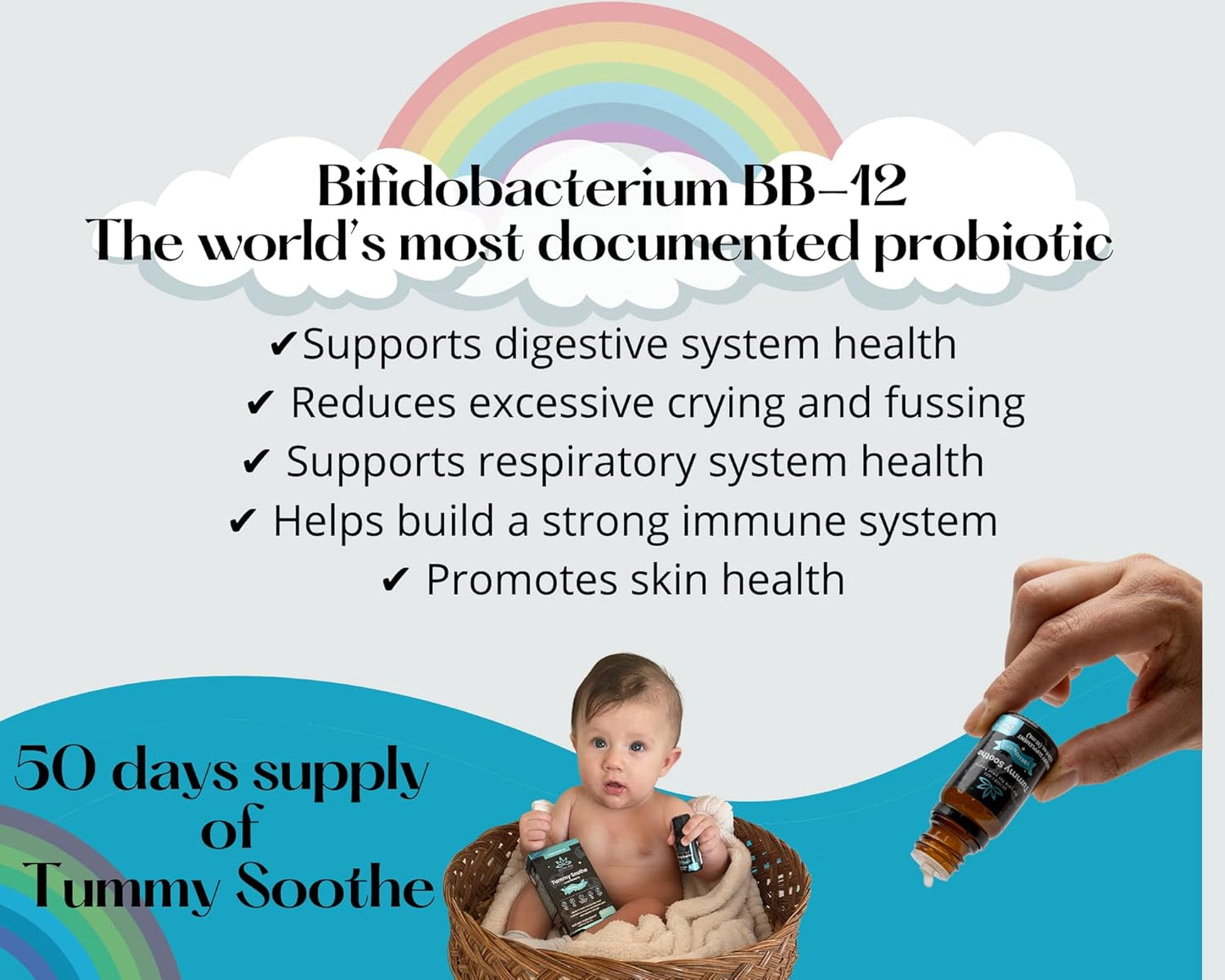 Biotix Care Baby Probiotic Drops - Relief Gas, Colic, Diarrhea & Constipation for Babies & Infants, 50 Doses