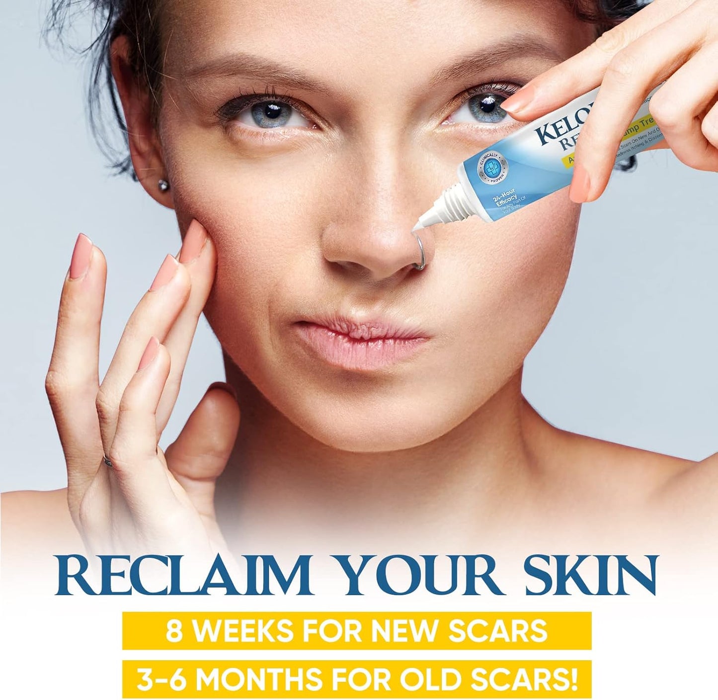 Keloid Bump Removal, Keloid Scar Treatment for Nose & Ear & Belly Piercings, Advanced Silicone Scar Gel for Stretch Mark, Burn Scar, Surgical Scar, C-Section Scar, Old & New Scars