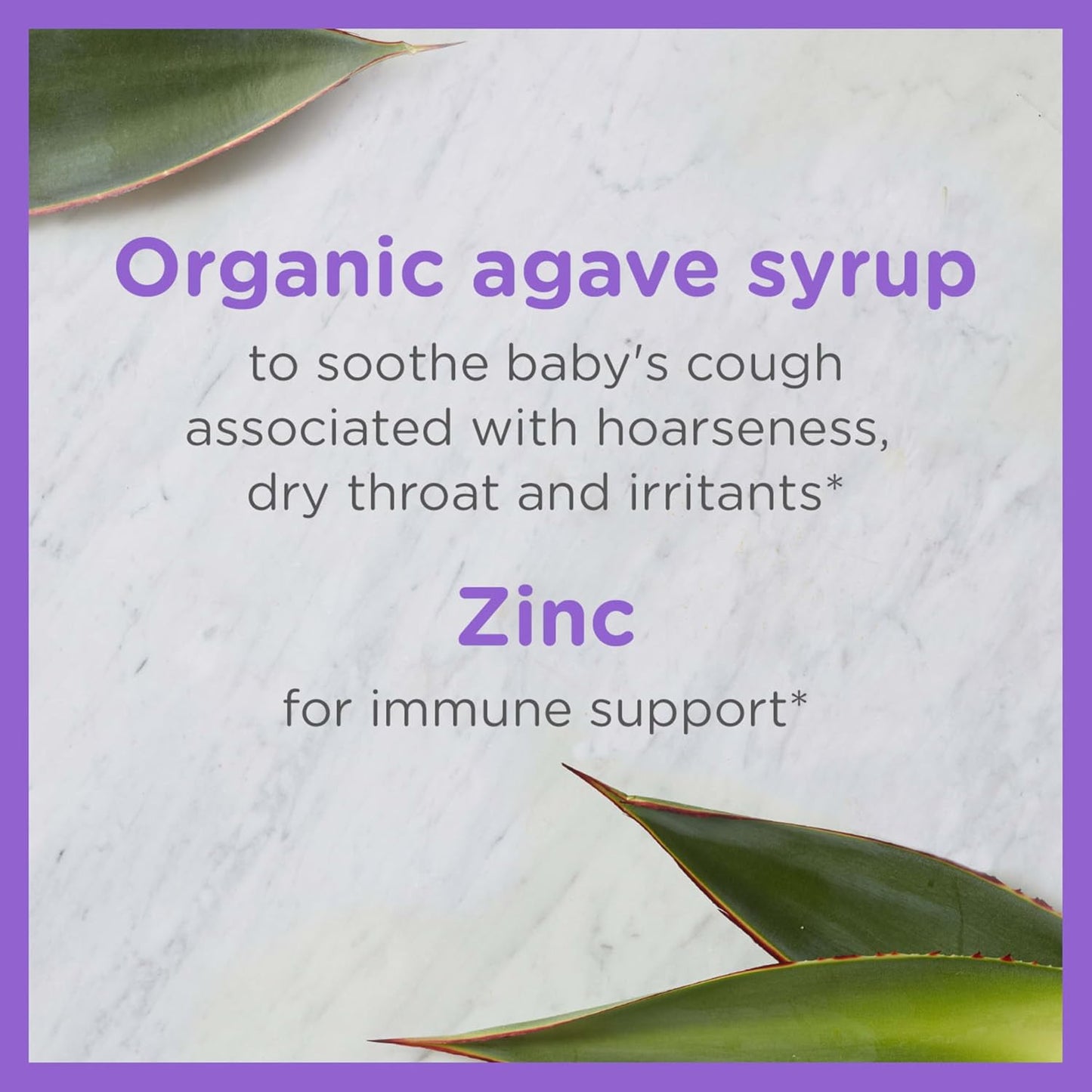 Zarbee's Baby Cough Syrup + Immune with Organic Agave & Zinc, Natural Grape Flavor, 2 fl oz