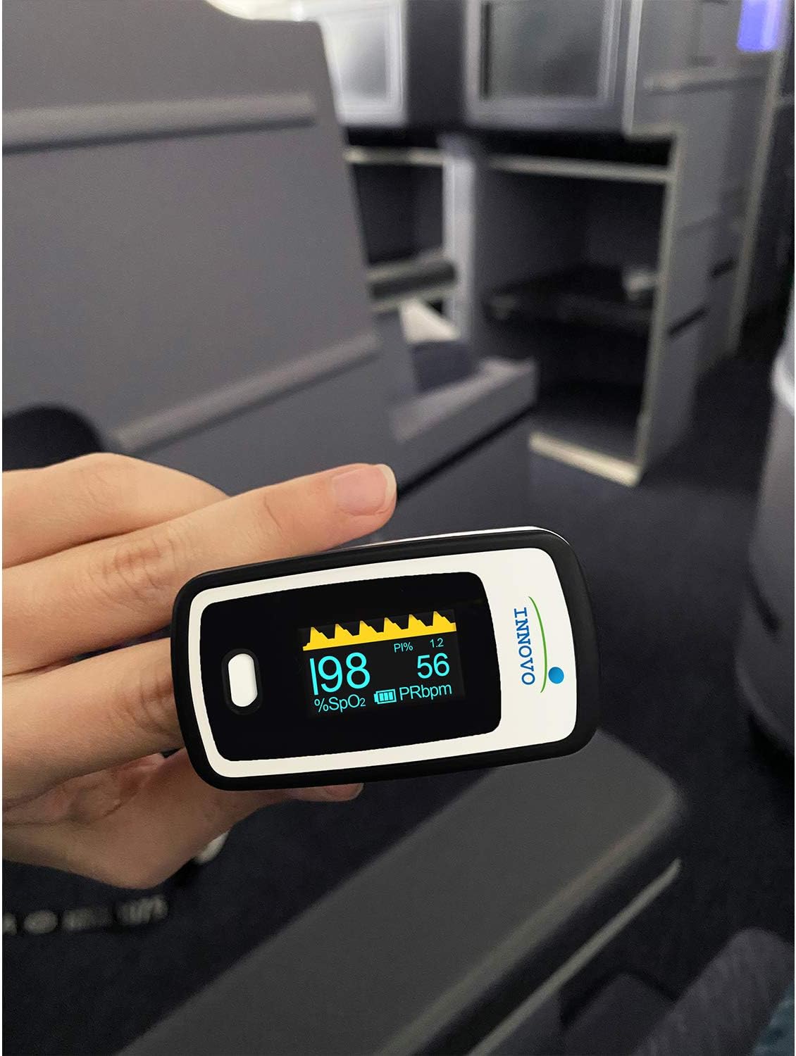 Deluxe iP900AP Fingertip Pulse Oximeter with Plethysmograph and Perfusion Index (Off-White with Black)
