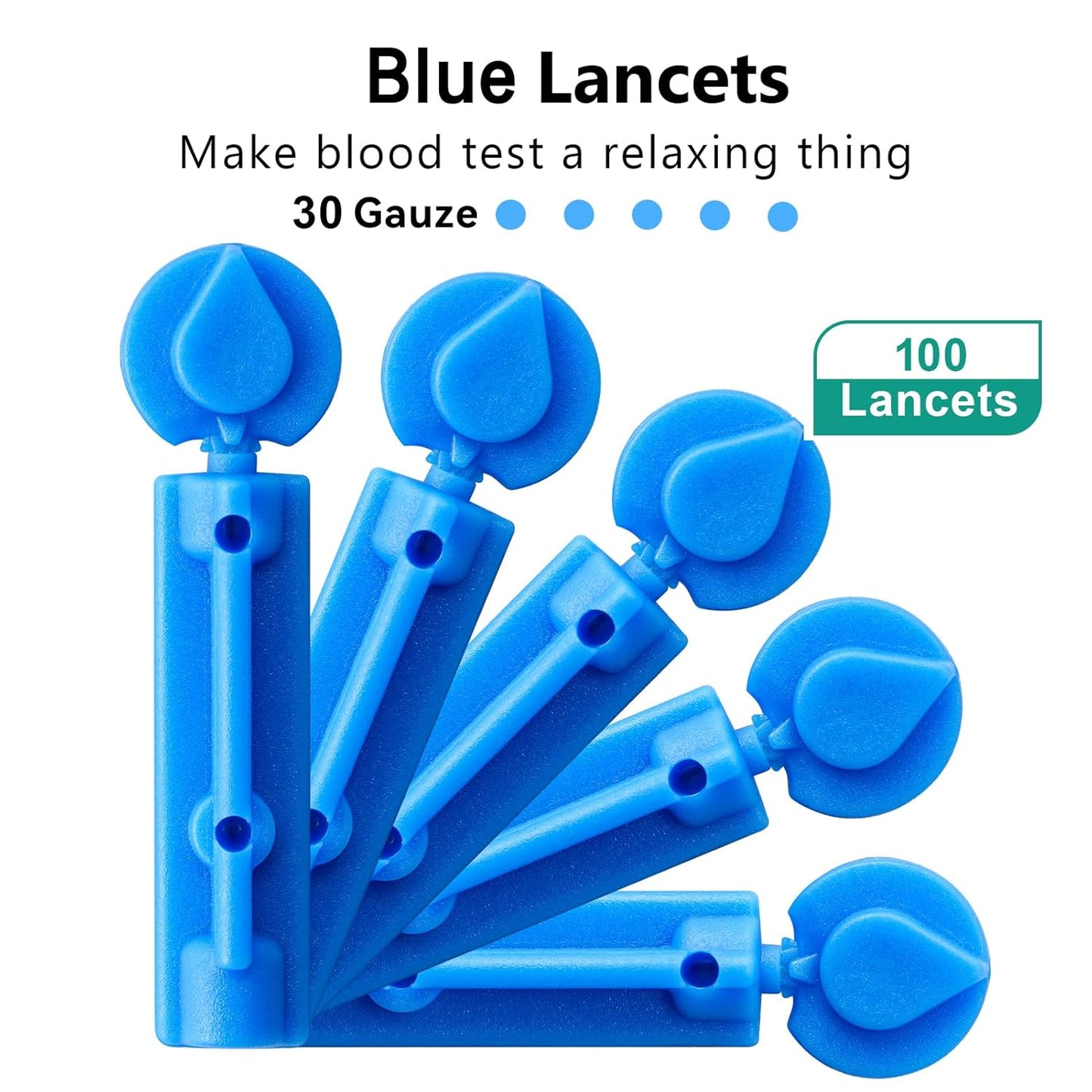 CareTouch Device and 100 Lancets for Diabetes Testing - Sterile, Single Use, 30 Gauge Lancets, for Minimizing Pain and Discomfort in Diabetic Blood Glucose Testing