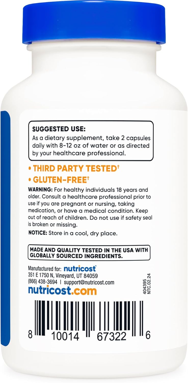Red Yeast Rice 1200mg, 120 Capsules - 60 Serv, Veggie Caps, Non-GMO, Gluten Free