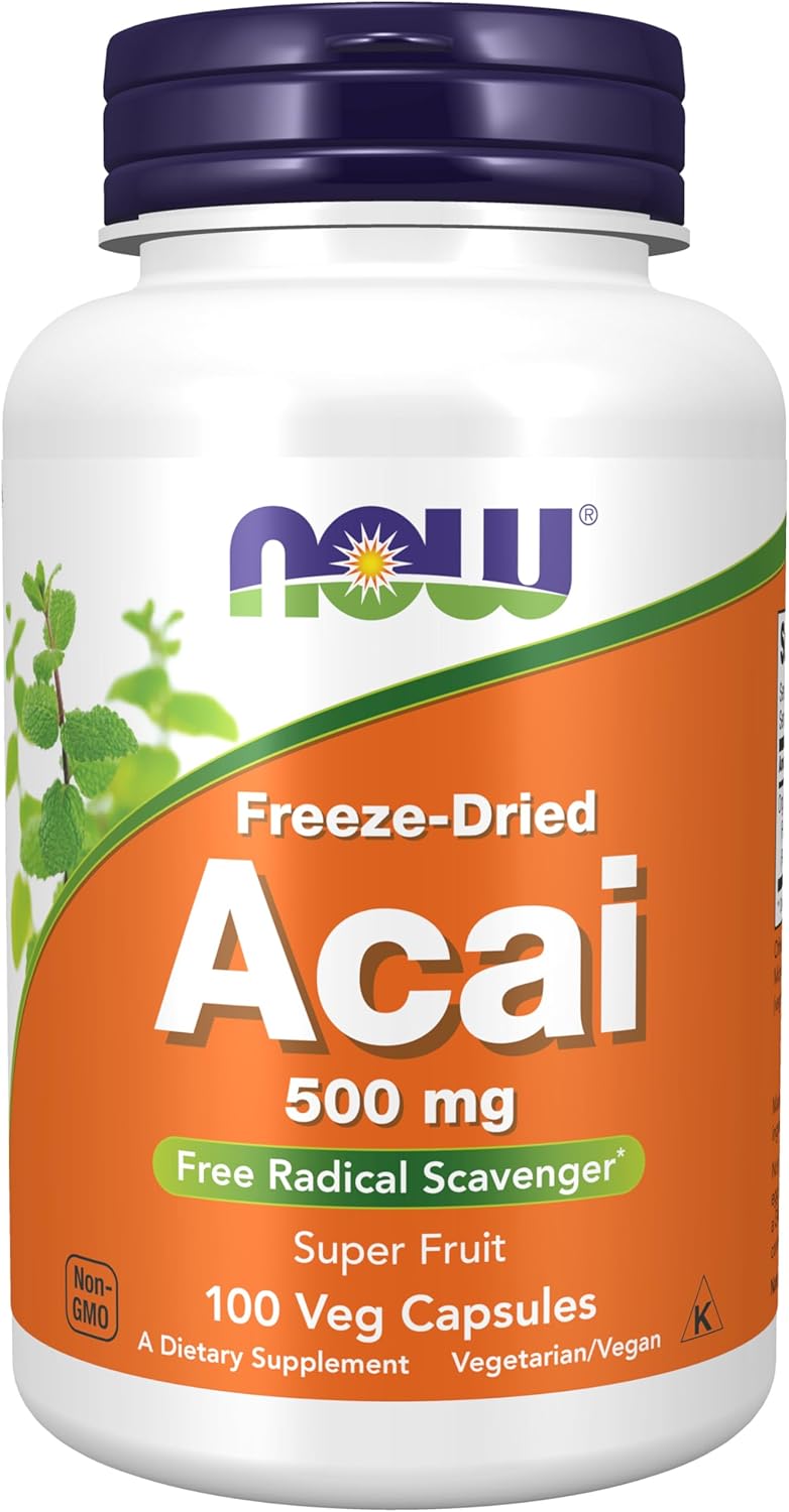 NOW Foods Supplements, Acai 500 mg, 100 Veg Capsules