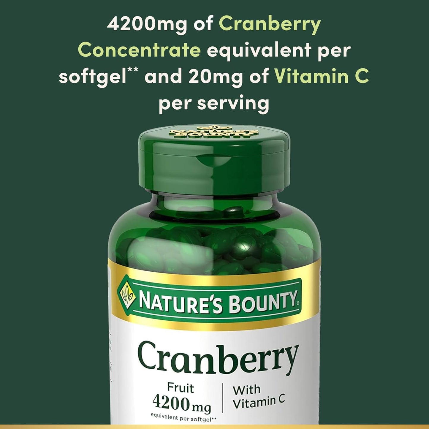 Nature's Bounty Cranberry Pills, Softgels, 4200 Mg, 120 Ct