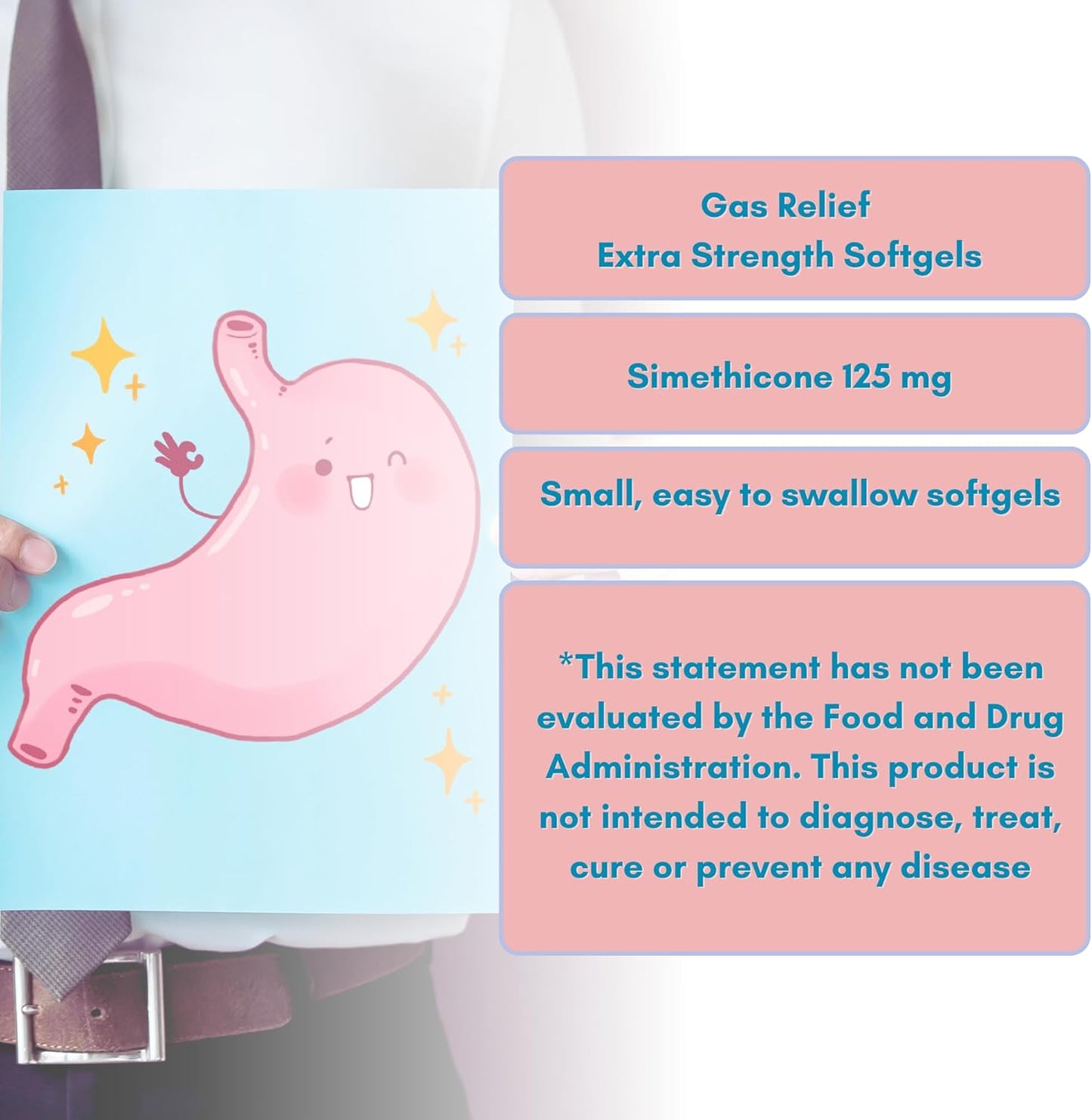 Equate Extra Strength Gas Relief Simethicone 125 mg Softgels, 72 Count