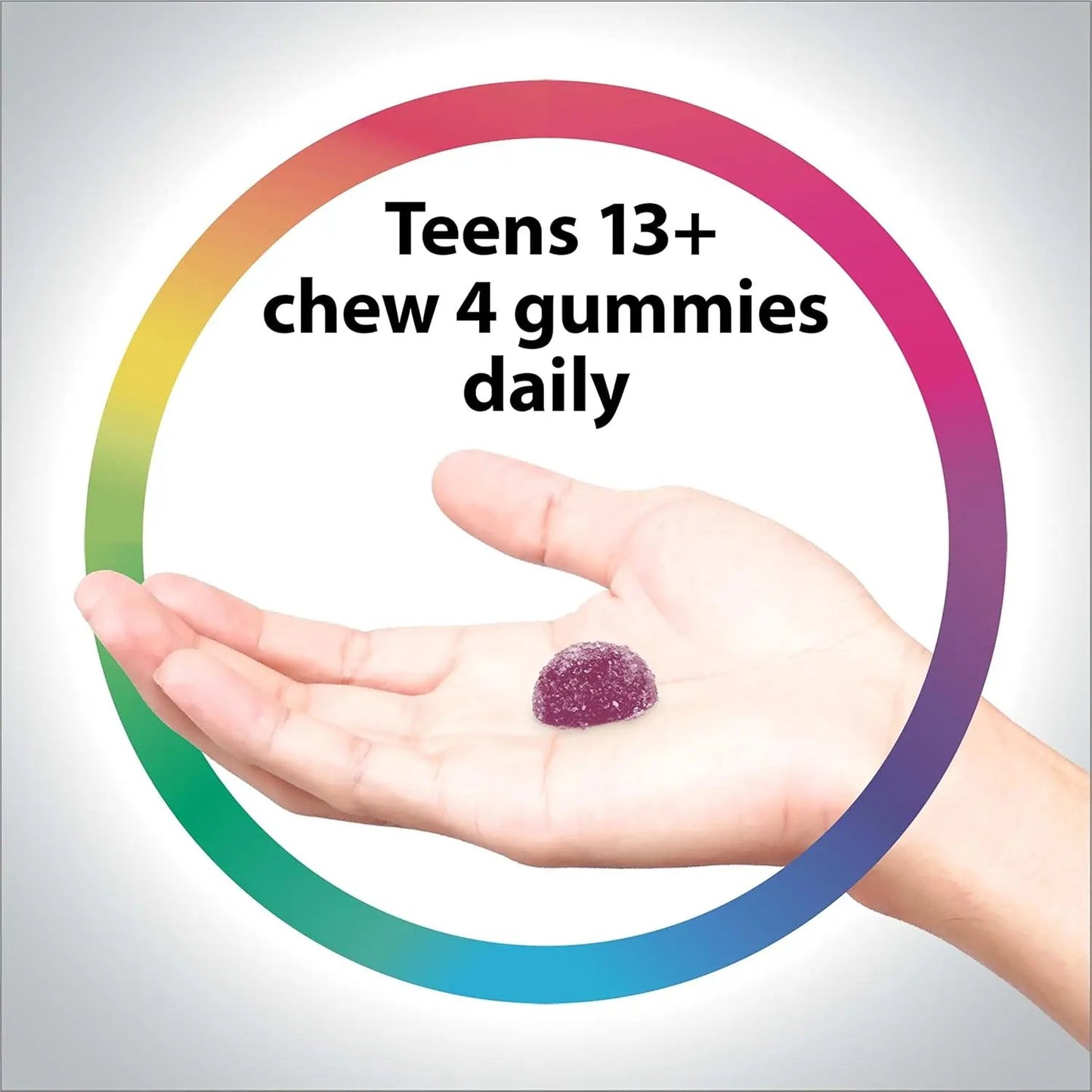 Rainbow Light Multivitamin Gummies for Teens, Vitamin C, Zinc, & B Complex, Supports Healthy Skin and a Strong Immune System, Gluten Free, Vegetarian, Fruit Punch, 120 Gummies Rainbow