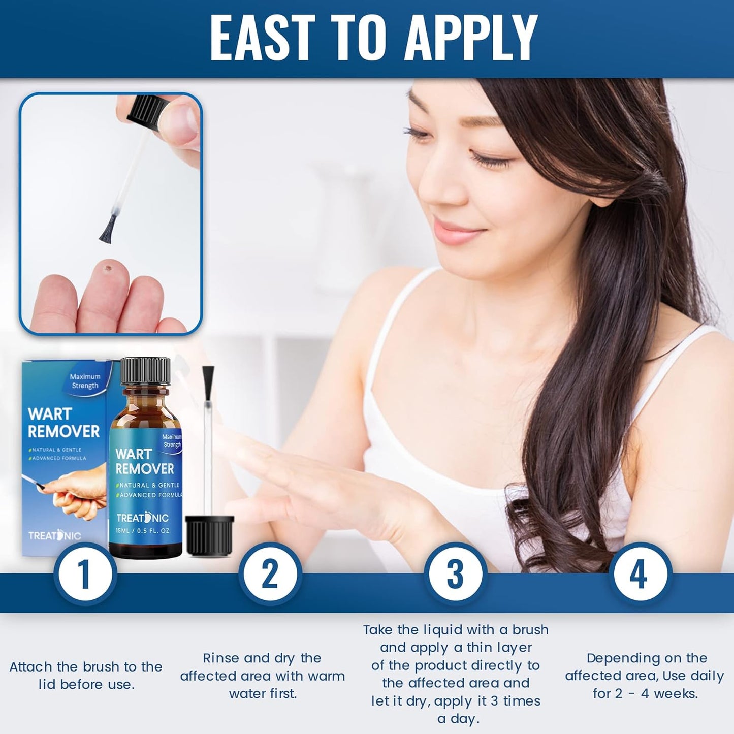 Treatonic Wart Remover, Wart Remover Freeze Off, Wart Removal, Fast Acting Gel Wart Remover, Plantar Wart Remover for Feet, Suitable for All Skin Types