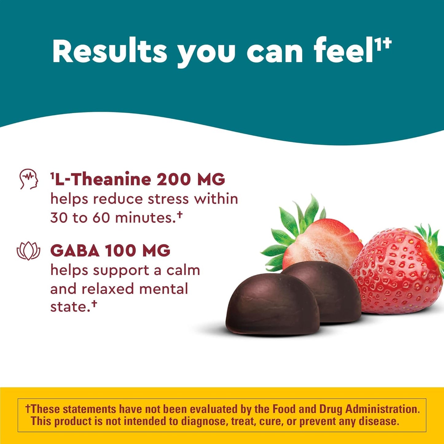 Nature Made Wellblends Stress Relief Gummies, L theanine 200mg to Help Reduce Stress - 40 Strawberry Flavor Gummies