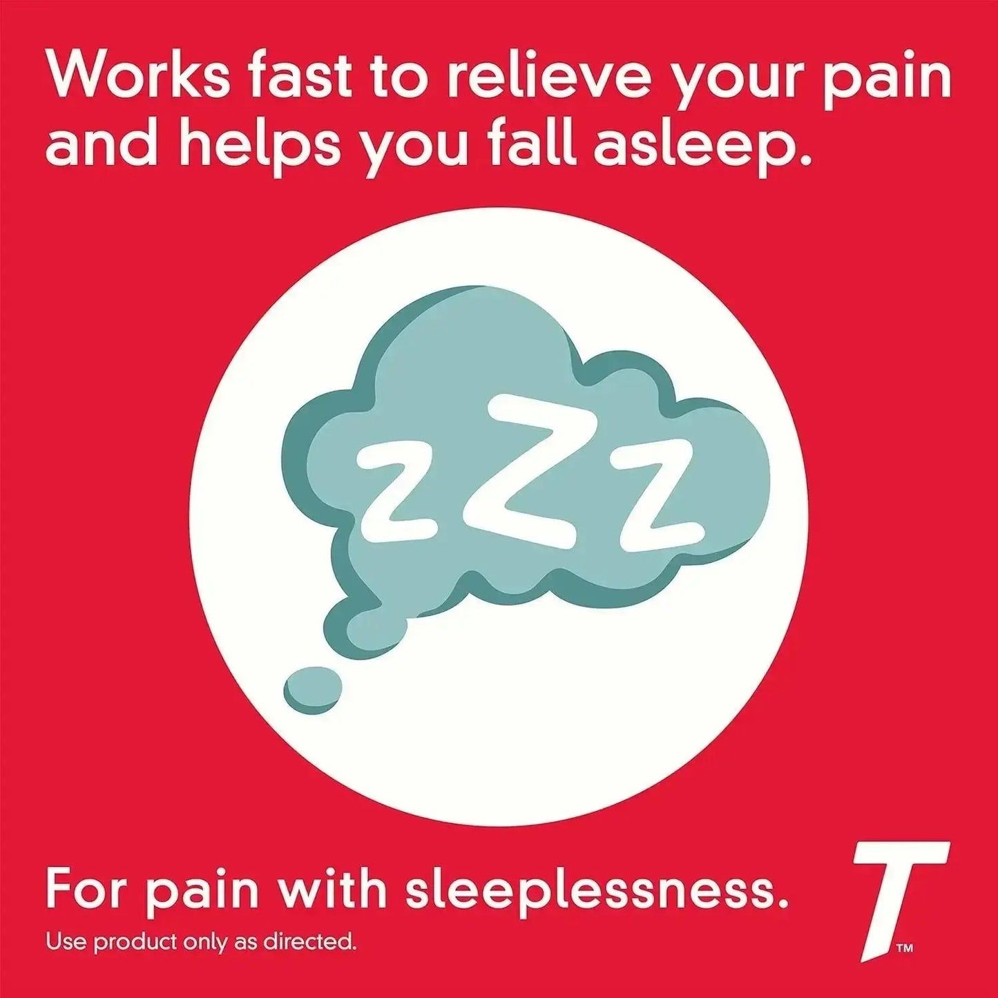 Tylenol PM Extra Strength Nighttime Pain Reliever Sleep Aid Caplets with Acetaminophen & Diphenhydramine HCl, 50 caps of two Tylenol