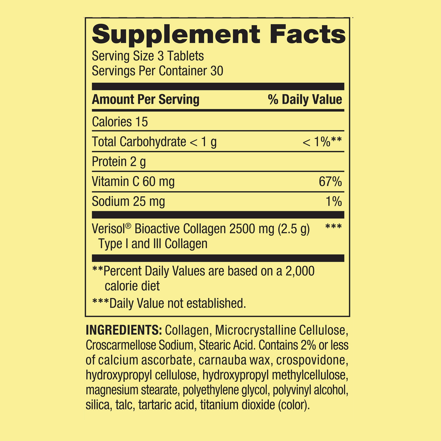 Spring Valley's Collagen + C Tablets, 2,500mg, 90 Tablets Spring Valley