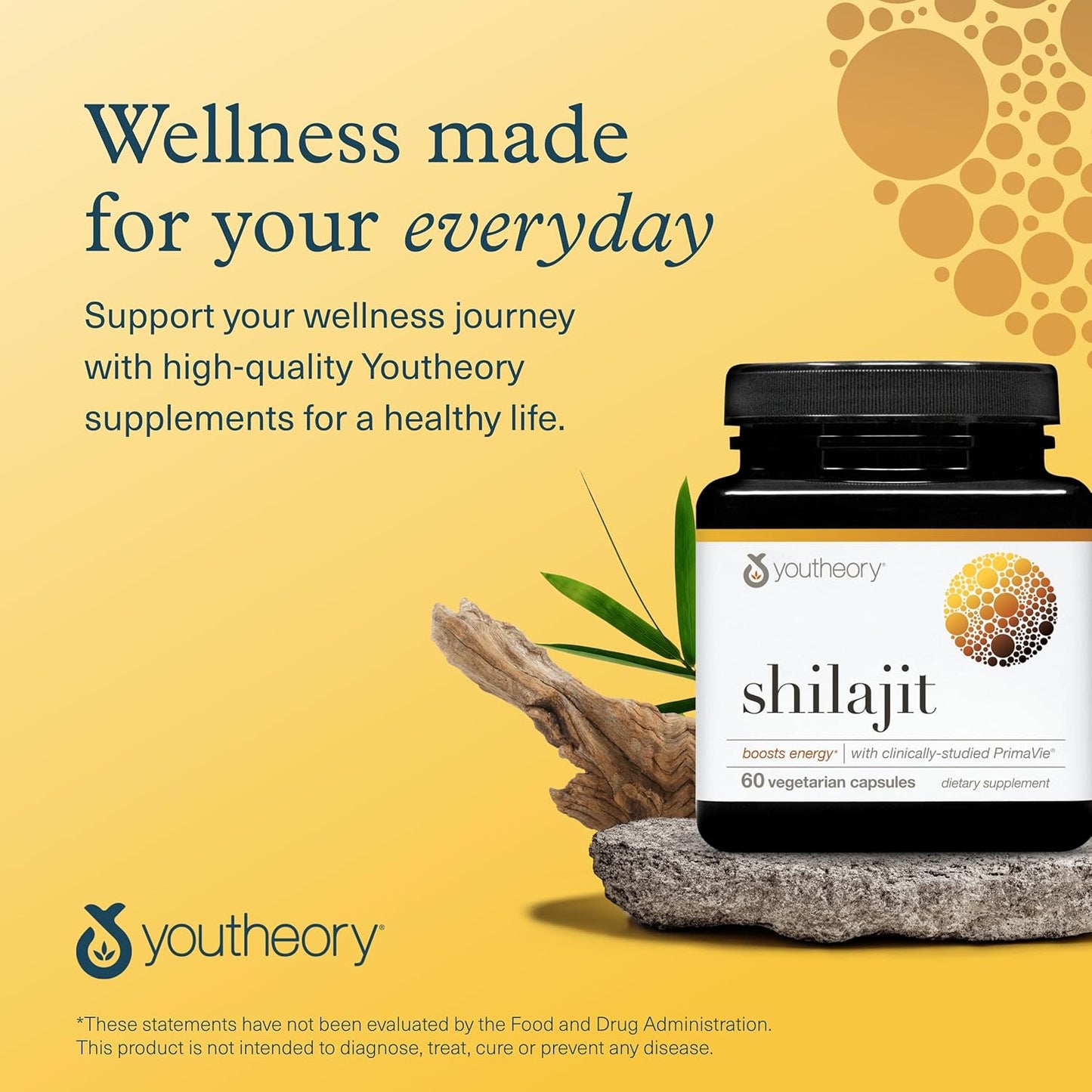 Youtheory Shilajit, 500 mg - 60 Capsules Youtheory