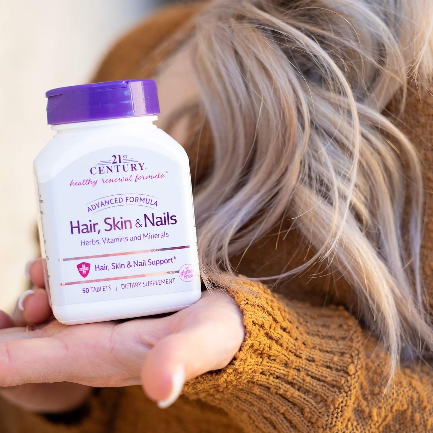 21st Century Hair, Skin and Nails Advanced Formula Caplets, 50 Count 21st Century