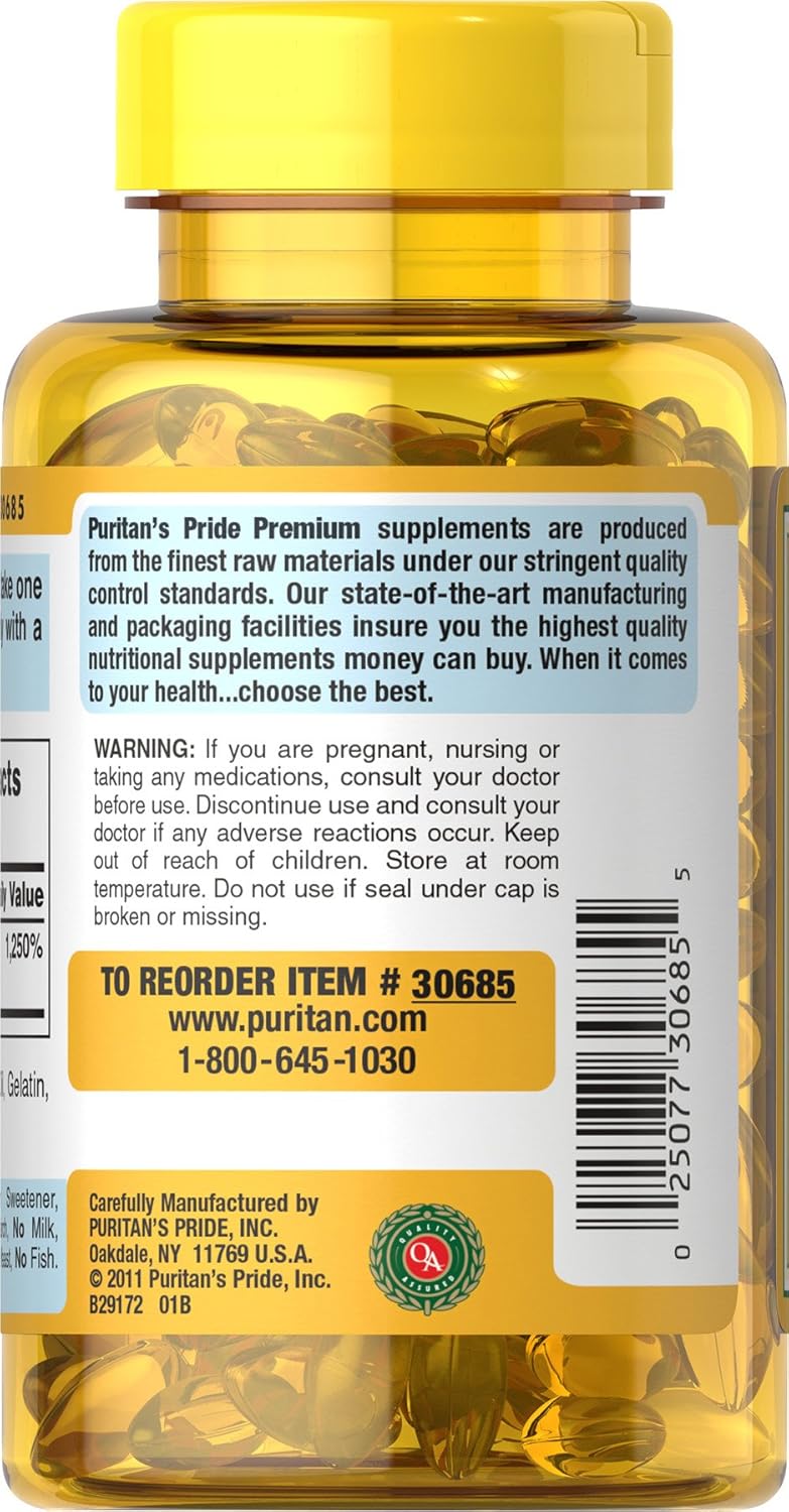 Puritan's Pride Vitamin D3 5000 IU - 200 Soft Gels