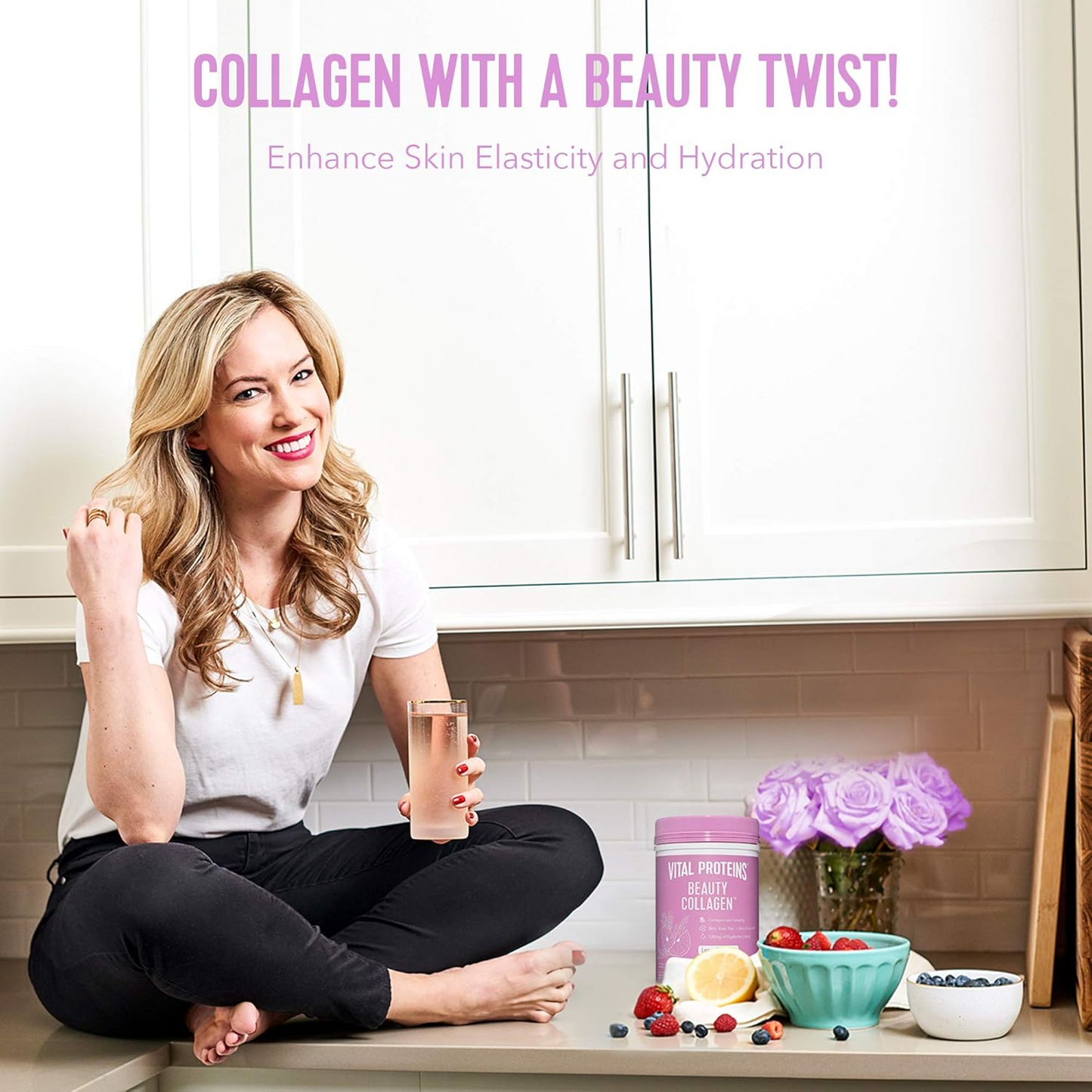Vital Protein Beauty Collagen Peptides for Women, 120mg of Hyaluronic Acid 9oz