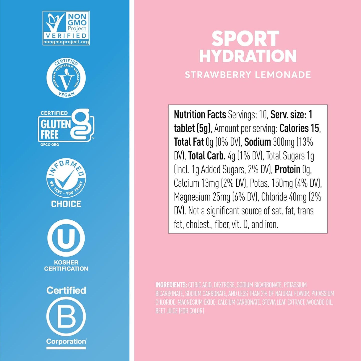 Nuun Sport: Electrolyte Drink Tablets, Strawberry Lemonade,(8 count)(Pack of 1)(10 servings each)