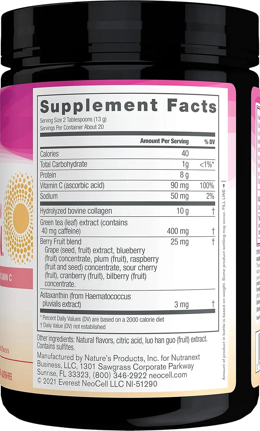 NeoCell Powder Astaxanthin, Vitamin C & Green Tea Rejuvenate & Energize Skin 1 & 3. NeoCell