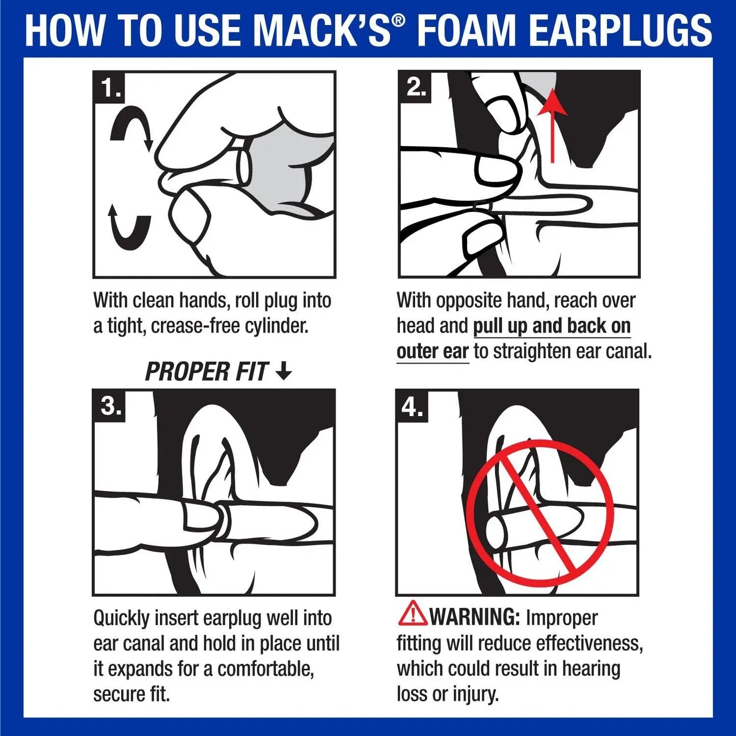Mack's Slim Fit Soft Foam Earplugs, 50 Pair - Small Ear Plugs for Sleeping, Snoring, Traveling, Concerts, Shooting Sports & Power Tools Mack's