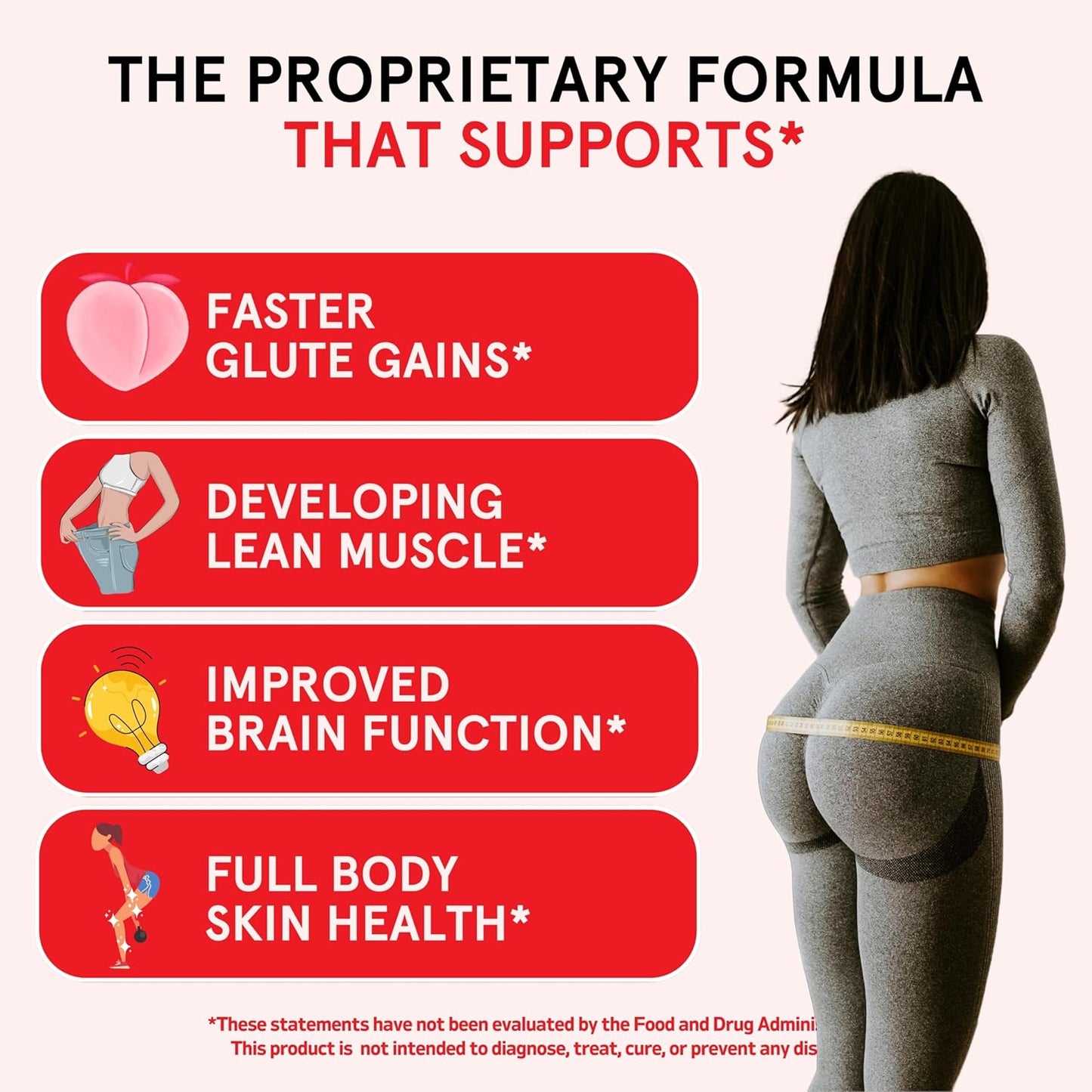 Peach Perfect Creatine for Women Booty Gain, Muscle Builder, Energy Boost, Pink Lemonade, Cognition Aid | Collagen, BCAA, lean muscle, Creatine Monohydrate Micronized Powder, Alt Creapure, 30 Servings