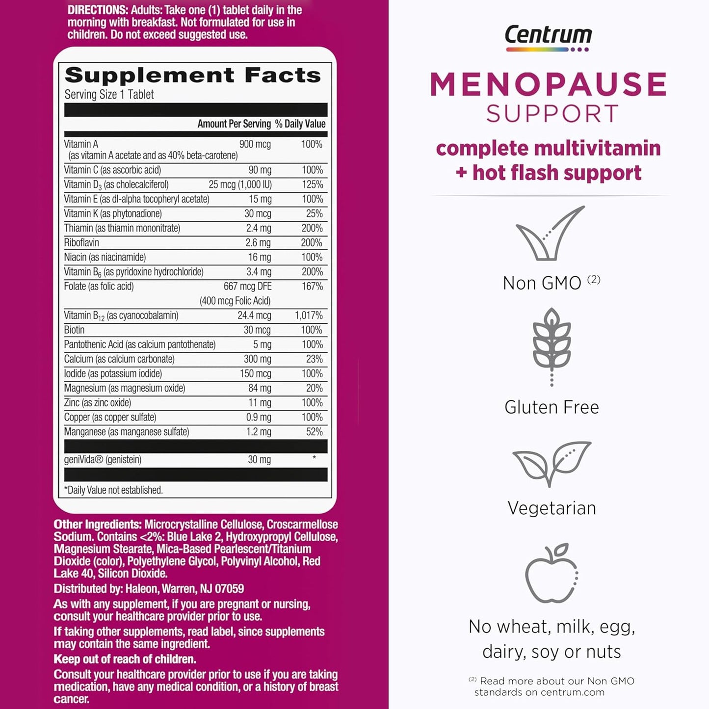Centrum Complete Multivitamin Menopause Support Tablets 30 Count Centrum
