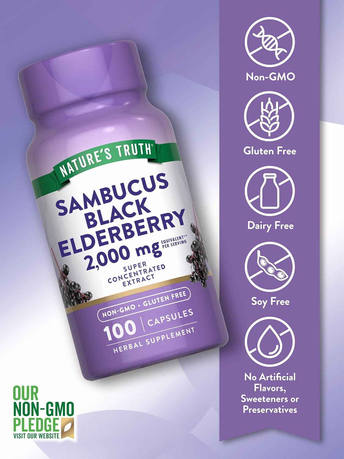 Nature's Truth Black Elderberry Capsules | 100 Count