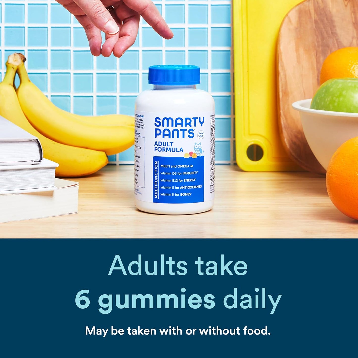 SmartyPants Daily Gummy Multivitamin Adult: Vitamin C, D3, & Zinc for Immunity, Omega 3 Fish Oil (DHA/EPA), Iodine, Choline, Vitamin B6, E, B12, 180 count (30 Day Supply)