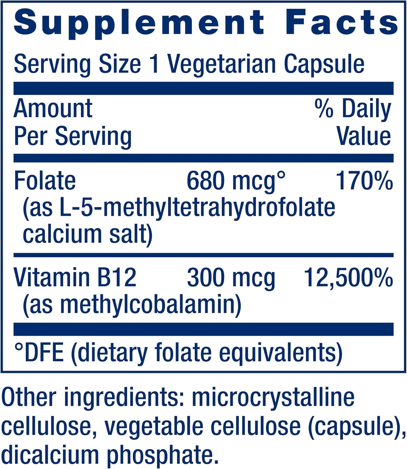 Life Extension, BioActive, Folate & Vitamin B12, 90 Vegetarian Capsules