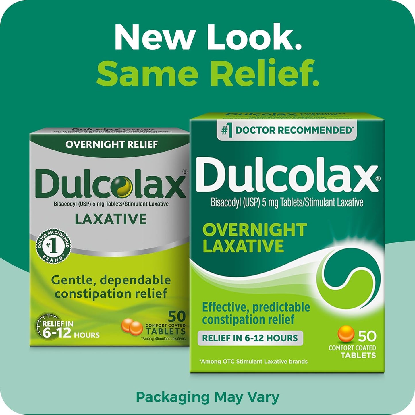 Dulcolax Stimulant Laxative Tablets (100 Count) Gentle Overnight Constipation Relief, Bisacodyl 5mg