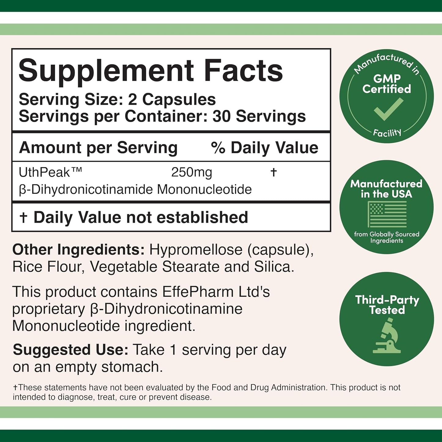 Double Wood NMNH 250 mg, 60 Capsules