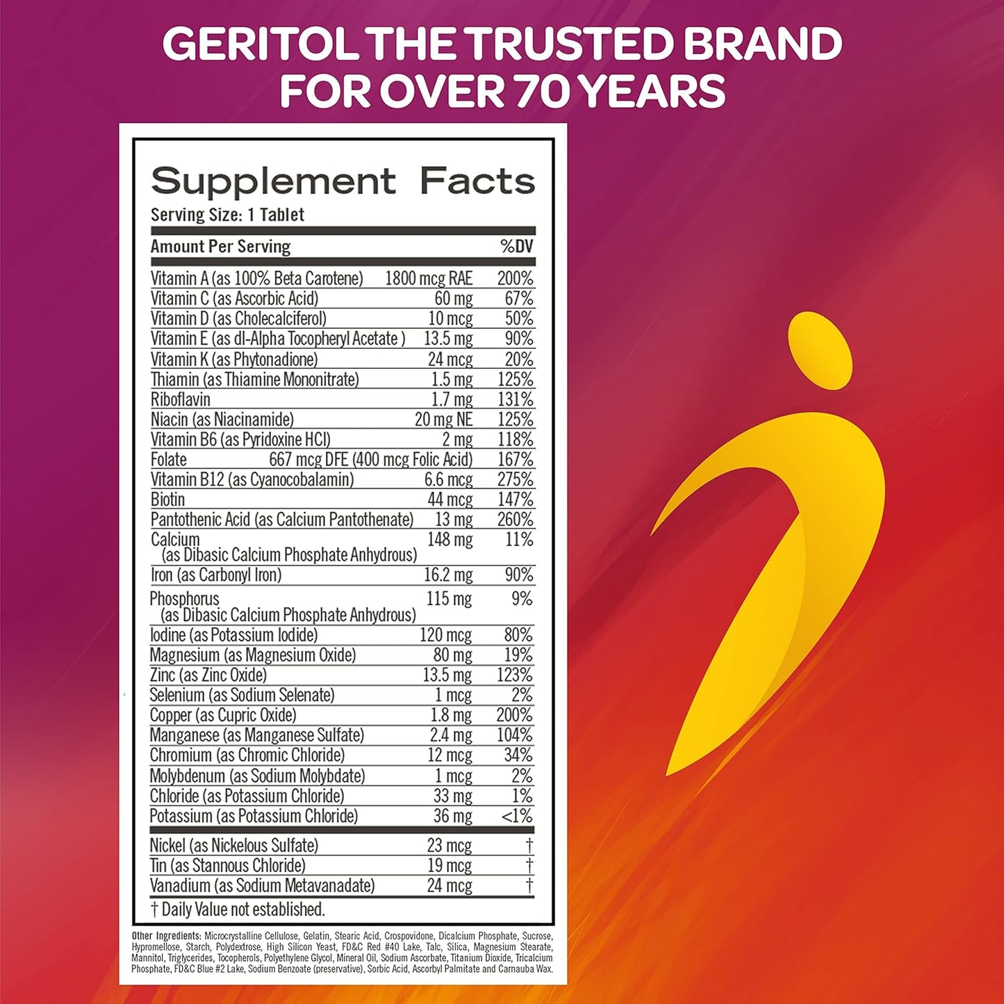 Geritol, Multivitamin Supplement, Contains B-Vitamins, Antioxidants, 40 Tablets