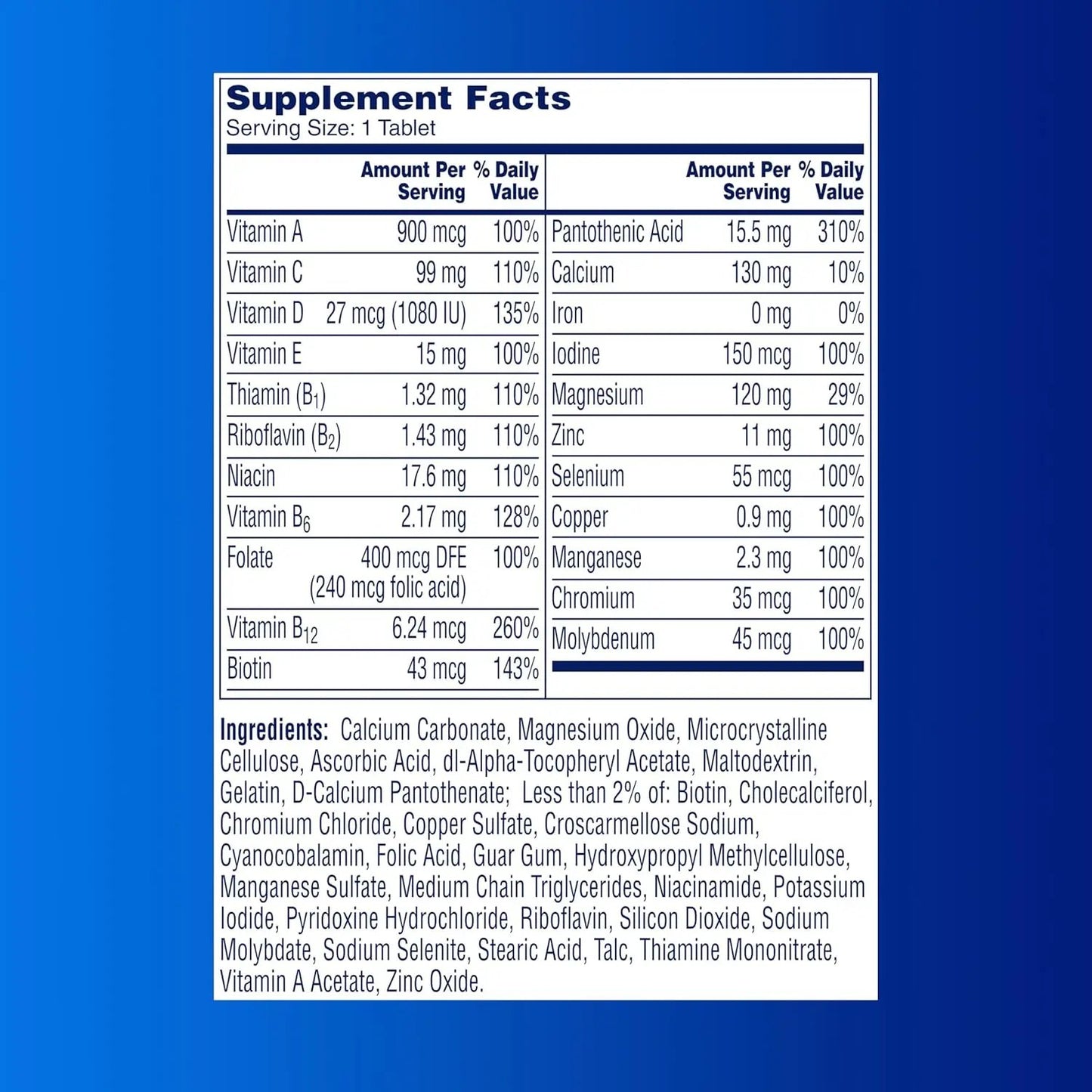 One A Day Men’s Multivitamin, Supplement with Vitamin A, C, D, E and Zinc for Immune Health Support, B12, Calcium & more, 200 count One A Day
