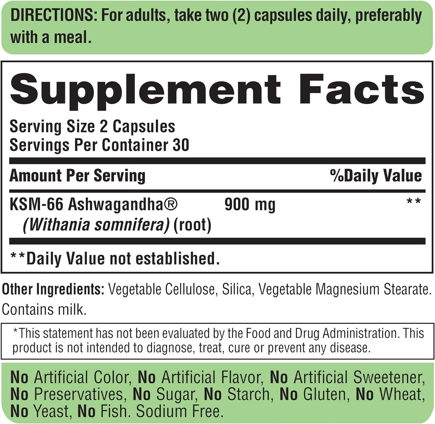 Puritan's Pride KSM-66 Ashwagandha® 450mg - 1 Month Supply, 60 Capsules